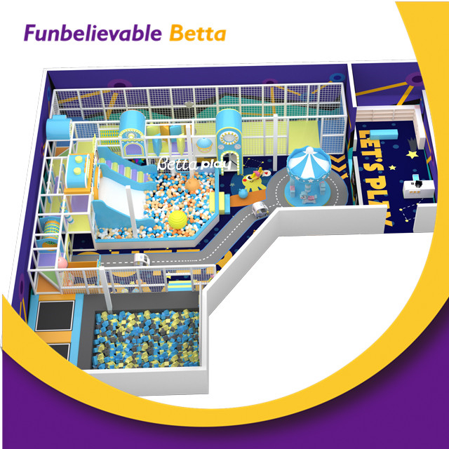 Bettaplay室内商业乐园免费跳跃区儿童法院儿童蹦床乐园带攀岩游戏