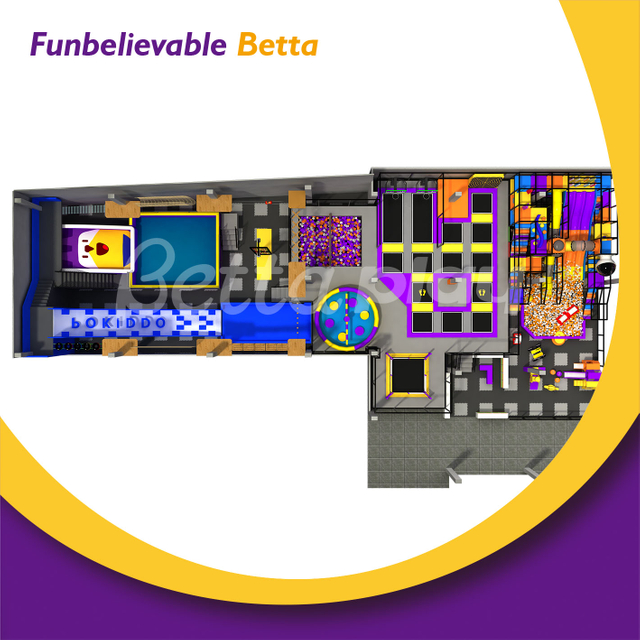 Bettaplay650㎡室内乐园室内游乐中心蹦床公园大型幻灯片商业购物中心