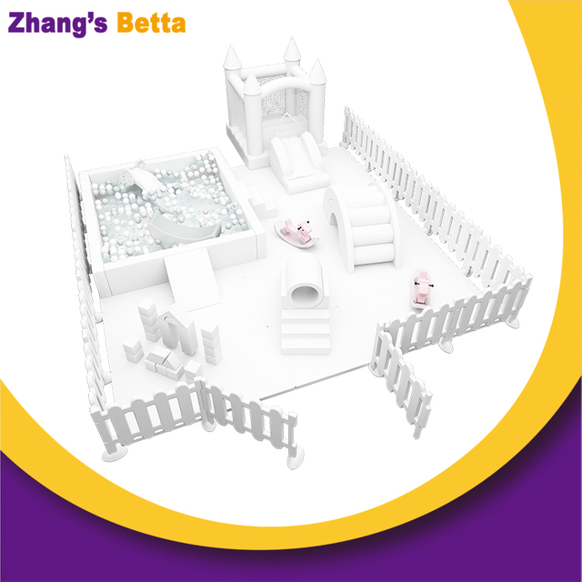 Bettaplay软游戏包装儿童白色充气城堡滑梯室内设备 