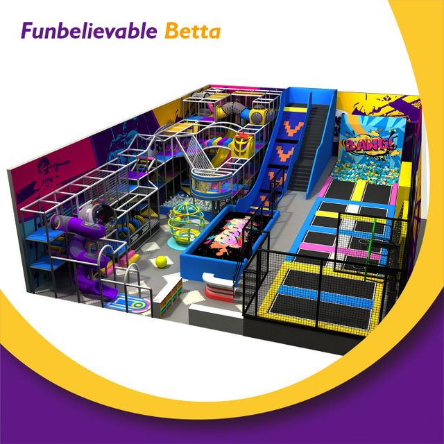 bettaplay392㎡商业室内乐园播放区域设备室内乐园带大型Tunnl Slide for Kids