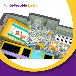Bettaplay570m²大型滑球泳池卡通动物风格室内游乐园室内设备