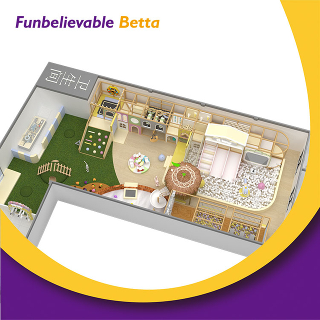 Bettaplay 410平方米Bettaplay Wood Style Indoroor Soft 乐园与Merry Go Round