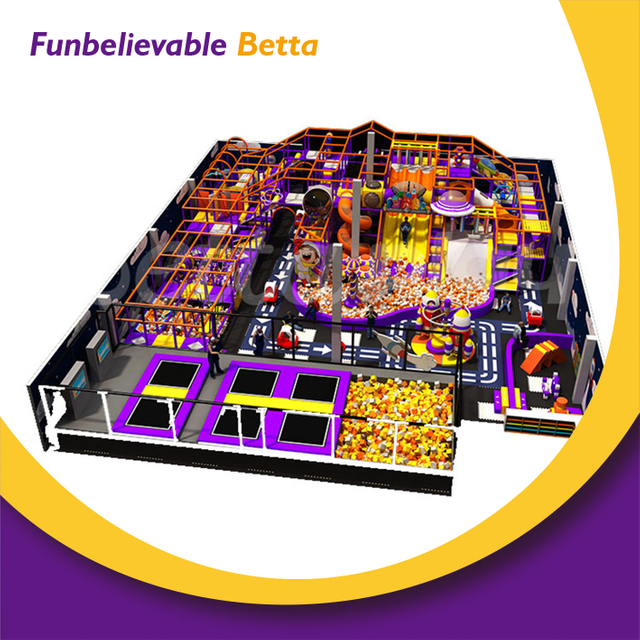 bettaplay392㎡商业室内乐园播放区域设备室内乐园带大型Tunnl Slide for Kids