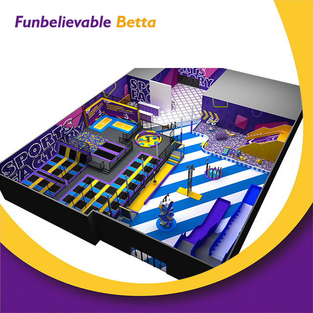 Bettaplay 1668平方米体育冒险游戏Park Crazy Slide Kids Indoror Soft Play 乐园与蹦床