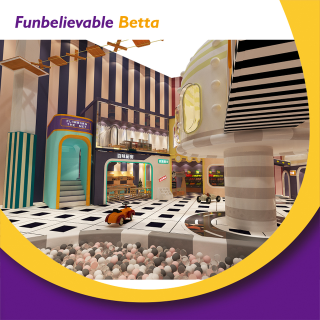 Bettaplay890m²波尔卡点玻璃纤维滑梯幻灯片梦幻城堡富有利润的儿童游乐设备