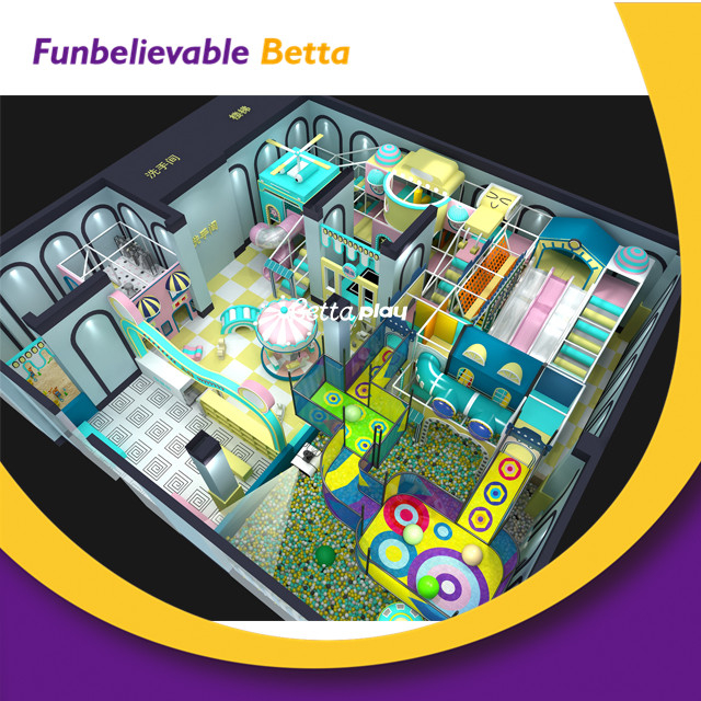 Bettaplay CE工厂儿童儿童便宜的室内玩蹦床公园与道奇球