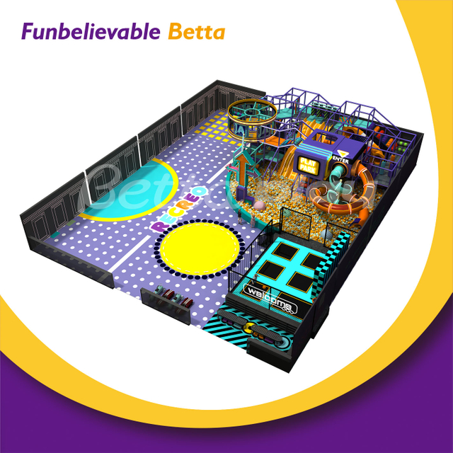 Bettaplay437㎡新设计室内乐园播放区域设备室内乐园带有大型Tunnl slide for Kids
