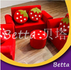 Bettaplay安全舒适的木制孩子的室内小型软戏沙发与草莓图案