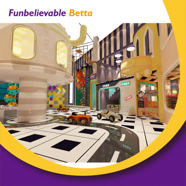Bettaplay890m²波尔卡点玻璃纤维滑梯幻灯片梦幻城堡富有利润的儿童游乐设备