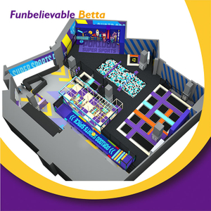 Bettaplay450㎡商业室内蹦床公园泡沫坑泳池忍者课程与邮政编码制造