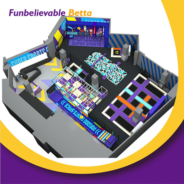 Bettaplay450㎡商业室内蹦床公园泡沫坑泳池忍者课程与邮政编码制造
