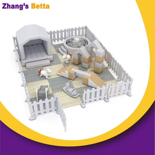 Bettaplay软玩具包儿童灰色风格充气城堡滑梯室内设备套装