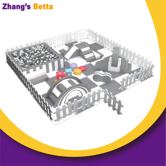 Bettaplay软玩具包儿童灰色风格充气城堡滑梯室内设备套装