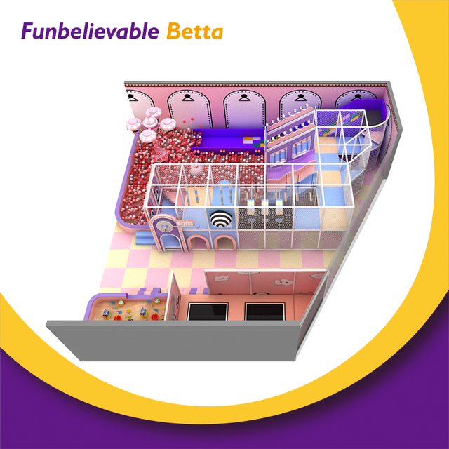 Bettaplay 151平方米室内乐园梦幻公主主题的球池独立蹦床设备攀登功能