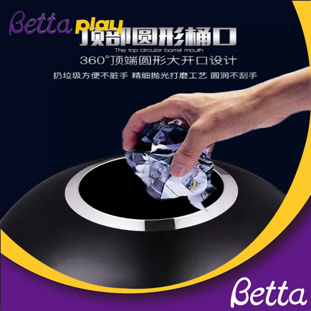 热销售室内乐园不锈钢垃圾桶大容量黑色垃圾桶