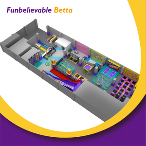 Bettaplay1200m²蹦床主题具有小型高攀岩绳娱乐设备，用于市场购物中心