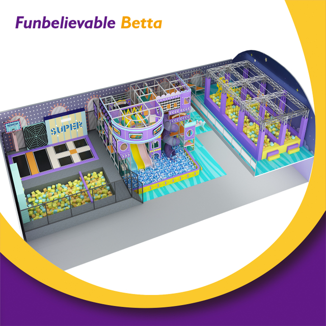 Bettaplay310m²商业室内运动蹦床公园批发软幻想幻灯片娱乐公园 
