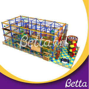 Bettaplay多层攀岩墙儿童冒险设备绳索课程